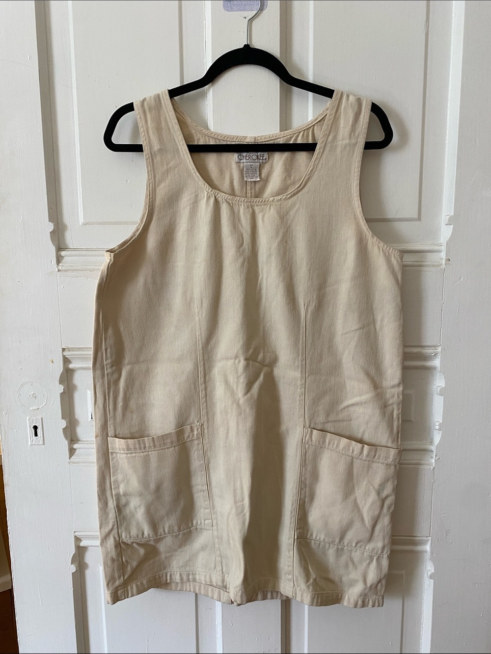 Cherokee Cream Sleeveless Utility Jumpsuit Romper
